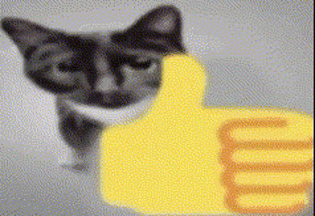 A cat giving a thumbs up.